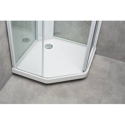 Душевая кабина IDO Showerama 10-5 Comfort пятиугольная 90x90 стекло прозрачное, профиль белый 131.401.201.301, изображение 6