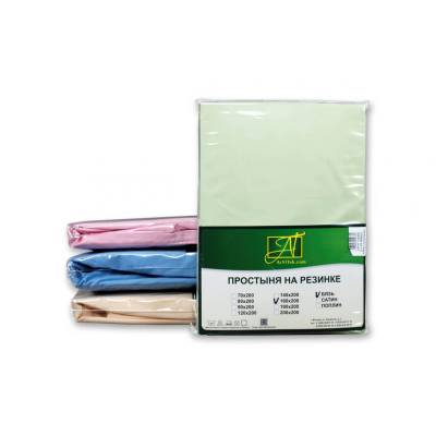 Простыня Поплин на резинке "Альвитек" ПР-ПО-Р-140-САЛ салатовая 140х200х25, Варианты: ПР-ПО-Р-140-САЛ Салатовая простыня Поплин однотонная на резинке 140х200х25, изображение 2