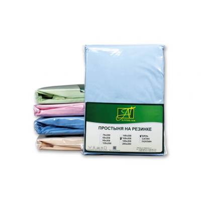 Простыня Поплин на резинке "Альвитек" ПР-ПО-Р-160-ГОЛ голубая 160х200х25, Варианты: ПР-ПО-Р-160-ГОЛ Голубая простыня Поплин однотонная на резинке 160х200х25, изображение 2