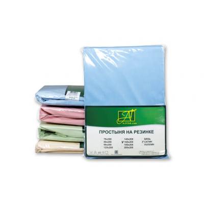 Простыня однотонная из сатина "Альвитек" ПР-СО-22-ГОЛ голубая 214х220, Варианты: ПР-СО-22-ГОЛ Голубая Простынь ткань Сатин однотонный 214х220, изображение 2