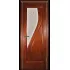 Межкомнатная калевочная дверь Даяна ДО Темный анегри 600х2000 мм АП-27, Вид остекления: с остеклением, Цвет: темный анегри, Размер полотна: 600х2000